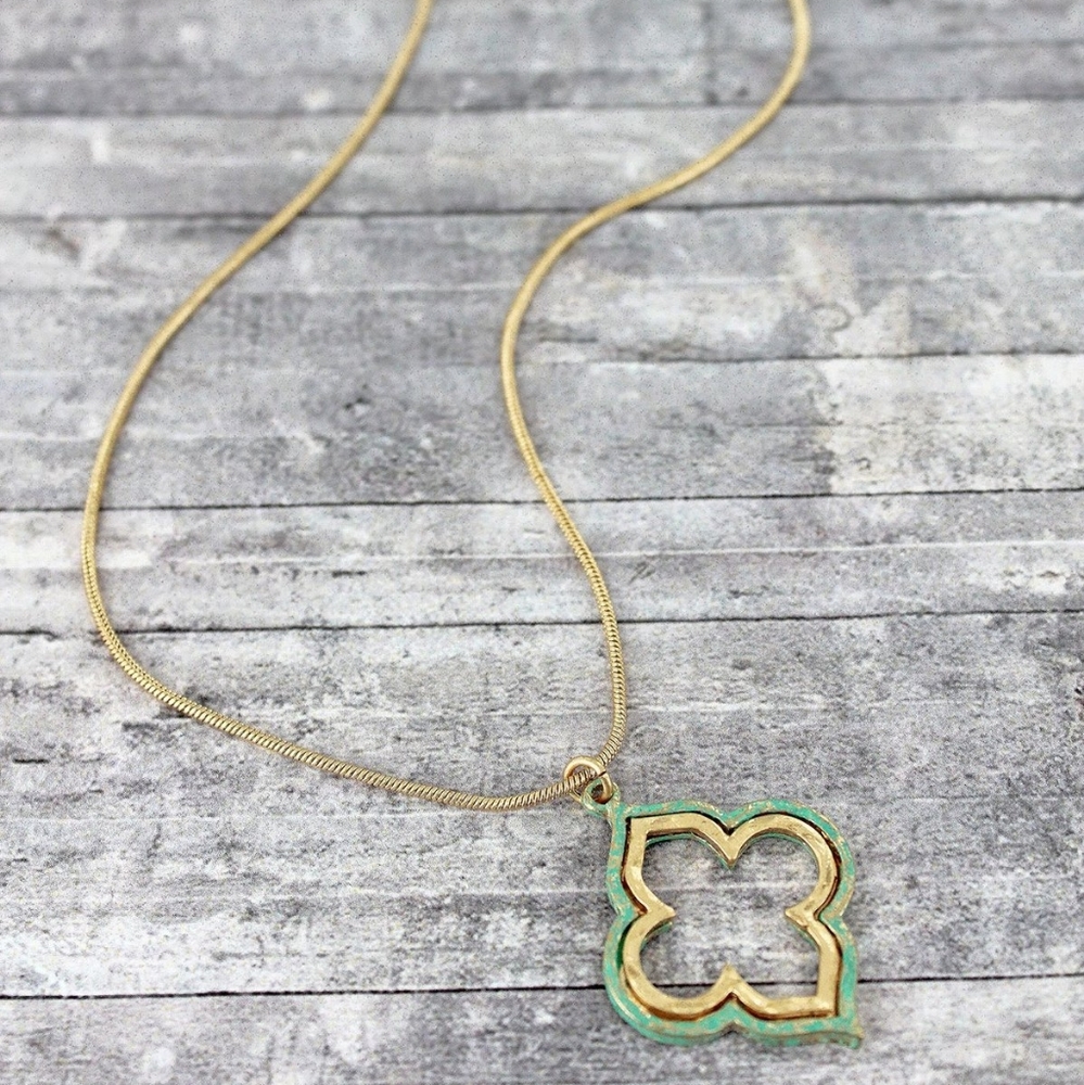 Patina Quatrefoil Necklace